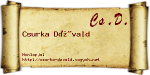 Csurka Dévald névjegykártya
